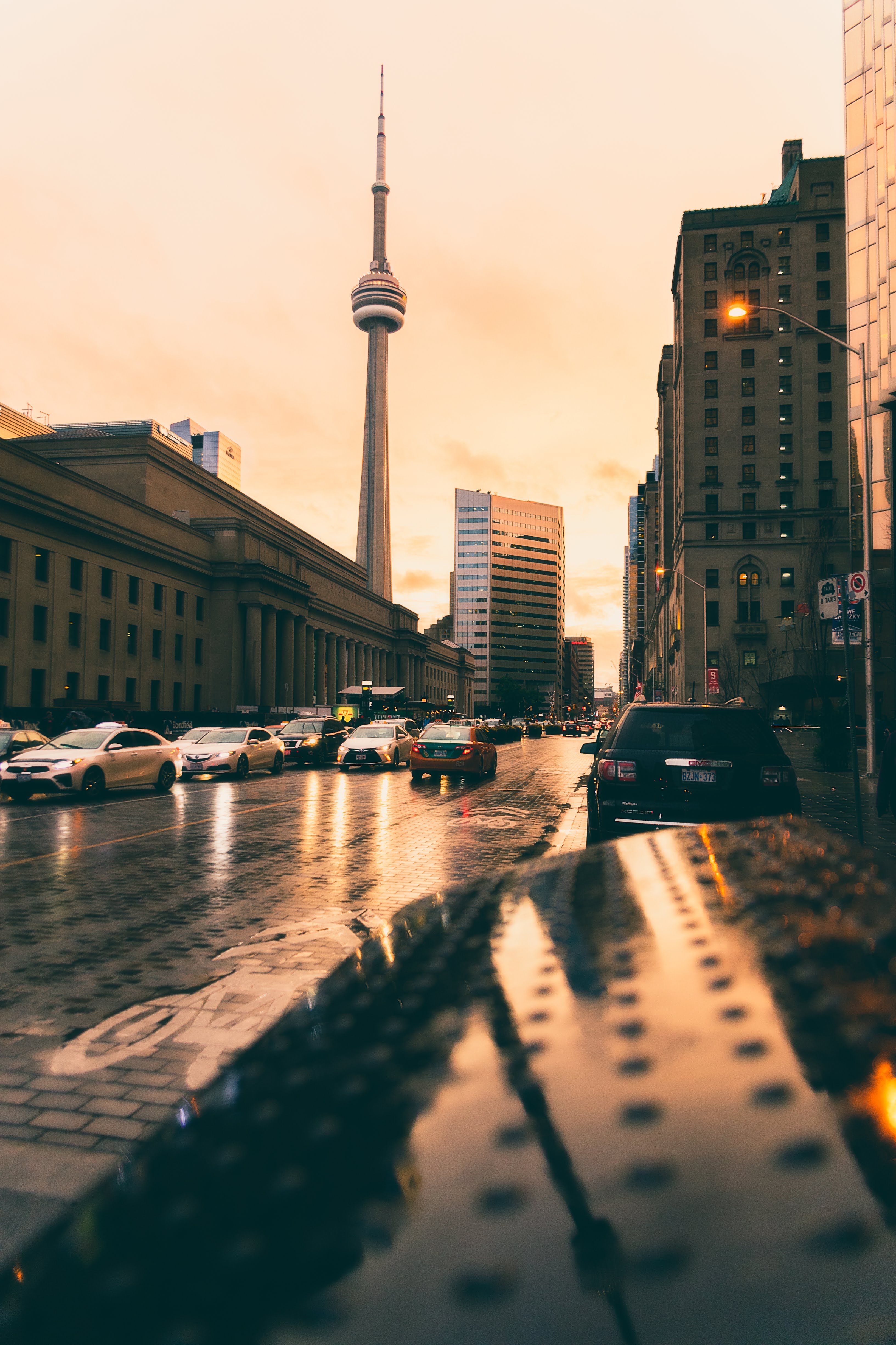 Rotina urbana de inverno em Toronto